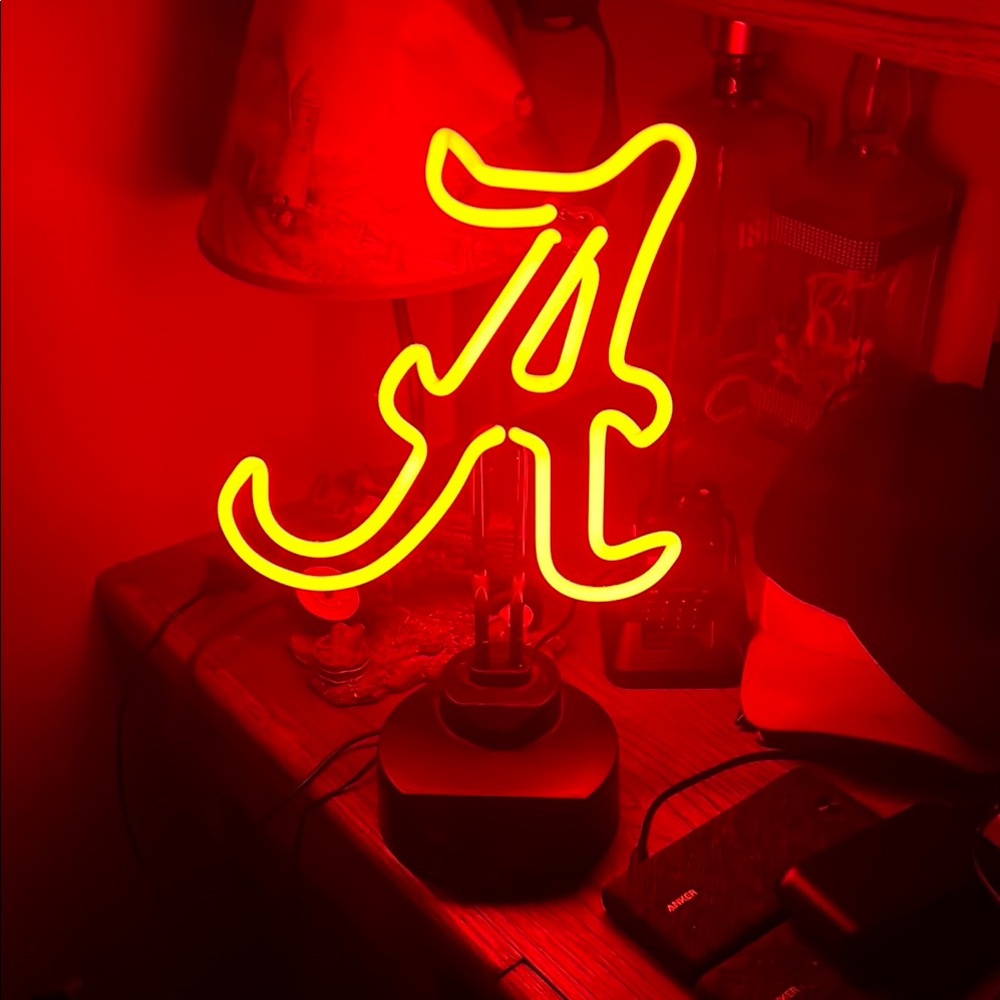 Red Neon Letter A Lamp